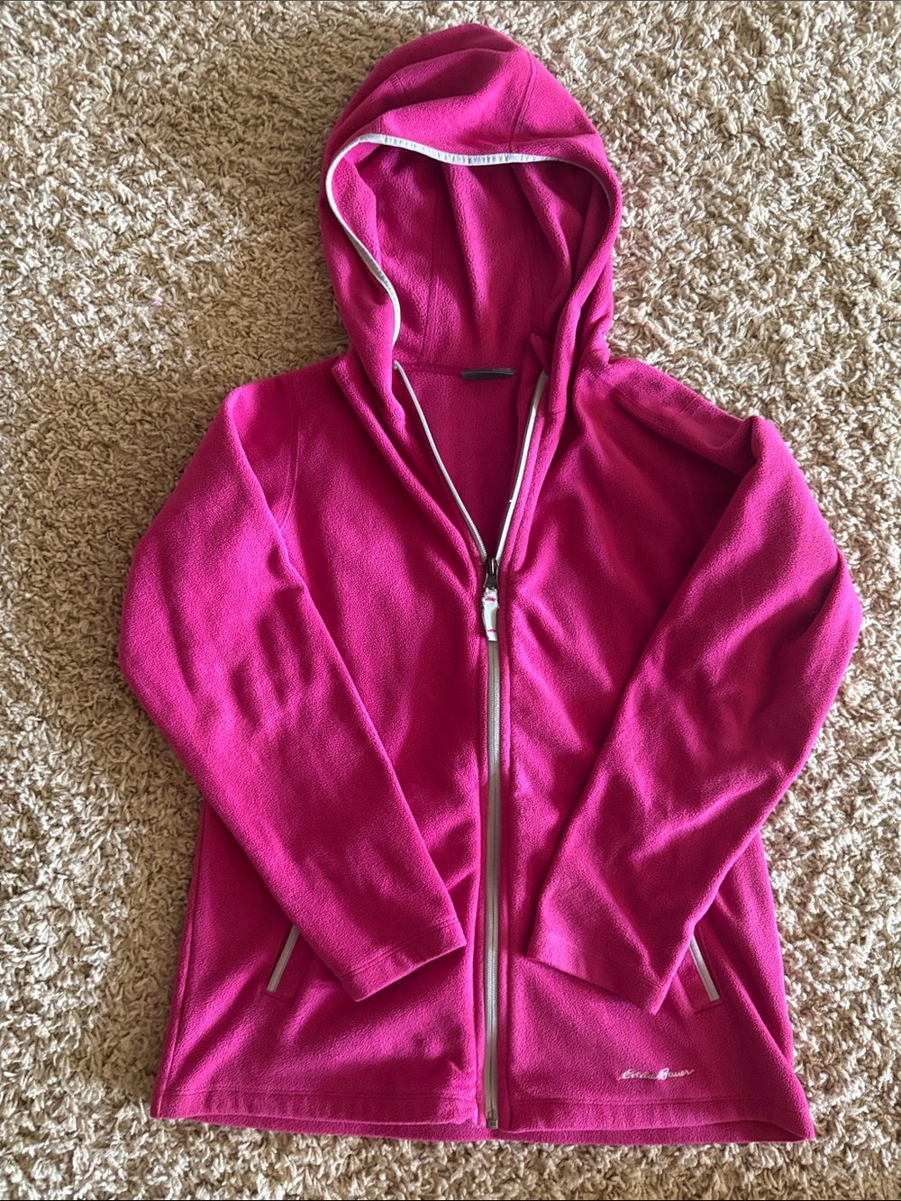 Eddie Bauer Hot Pink Hooded Fleece Jacket